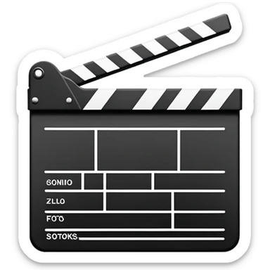 film slate reduced to pure geometric abstraction, two strokes maximum sticker