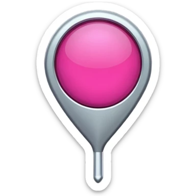 A dark pink location pin  sticker