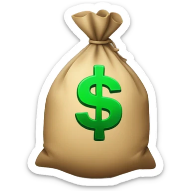 Money bag with green dollar sign sticker