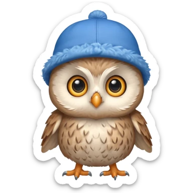 blue hats, baby owl sticker