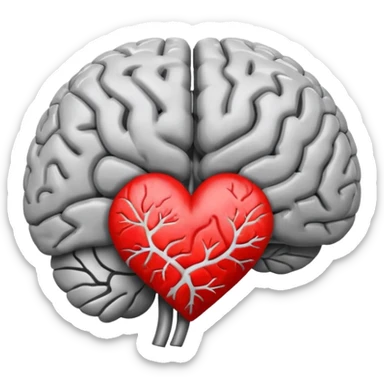 Brain and heart sticker