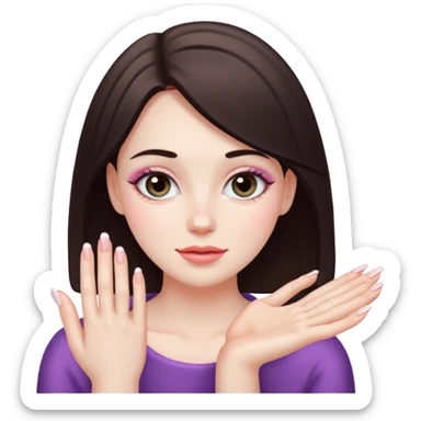 blushing face with nails and feets behind sticker