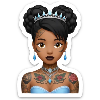 Tattooed princesses black girl sticker