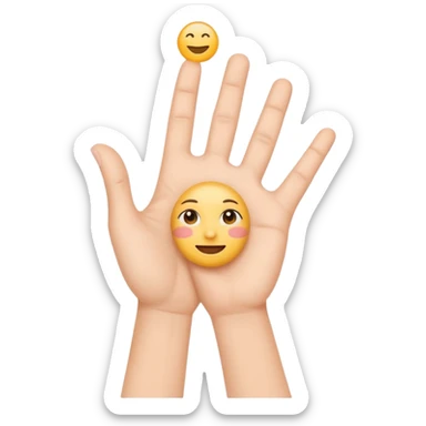 Minimal emoji of a hand lifting facial skin upward, clear skin-tightening gesture, gentle upward motion, natural wellness style, simple and readable icon, no beauty or cosmetic clinic references sticker