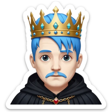blue haired old goth king sticker