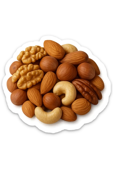 montagna di noci sbucciate, iperrealistici 4k sticker