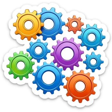 cogs made of paint sticker