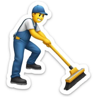 electrcian sweeping with a broom sticker