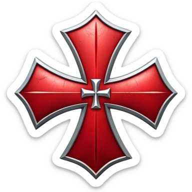 Red templar cross sticker