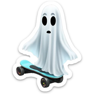 Ghost on hoverboard  sticker