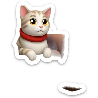 Cozy cat by a fireplace sticker