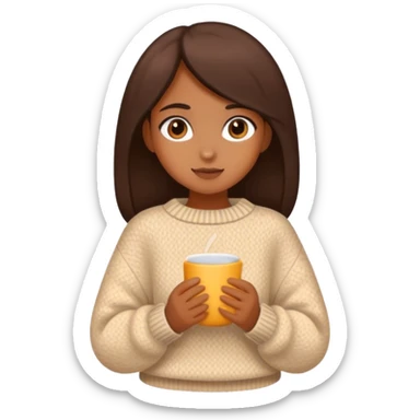Brown girl in sweaters sticker