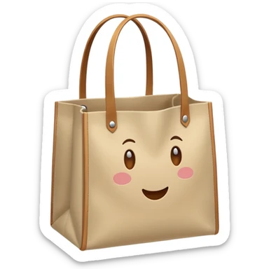 cartoon market bag, do not add stripes and make it empty. Do not add face sticker