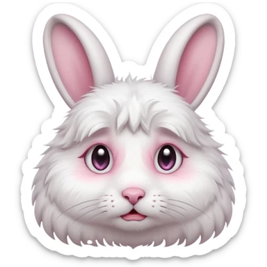 White rabbit sad crying emoji  sticker