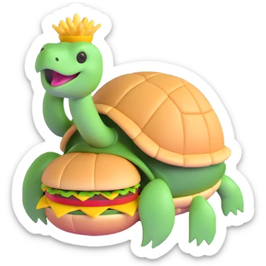 turtle turning into a hamburger sticker