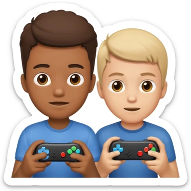 two brothers playings videogames sticker