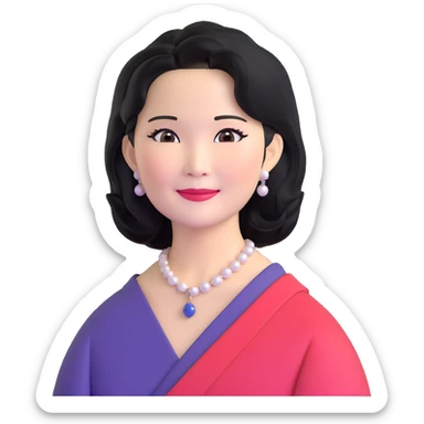 Teresa Teng iconic Asian singer with elegant look, upper body sticker