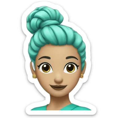 turquoise flirty bun sticker