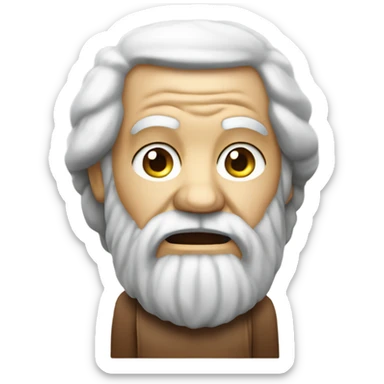 Socrates trying to use an iphone sticker