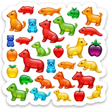 gummy animal candies sticker