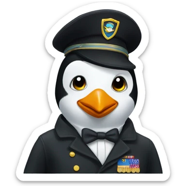 Salute penguin sticker