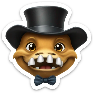 sahark with tophat sticker