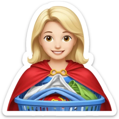 Super mom doing laundry sticker
