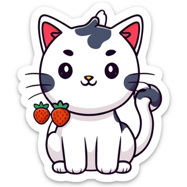 Strawberry cat sticker