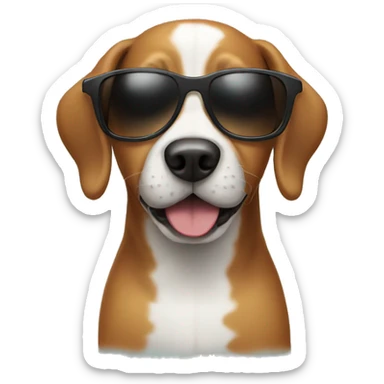 Dog with sunglasses  sticker