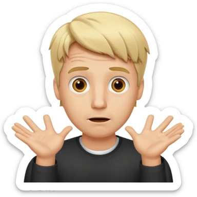 many german guy shrug suprised sticker