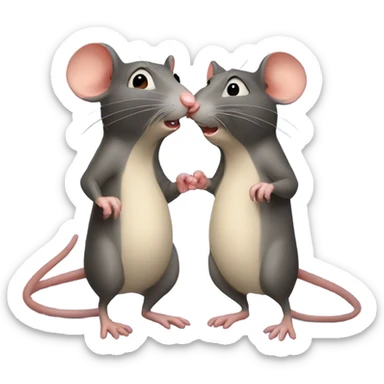 Two rats gossiping  sticker