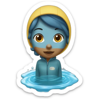 Fille entourer d'eau sticker