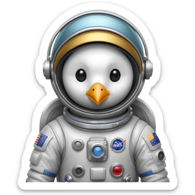 bird with astronaut suit sticker