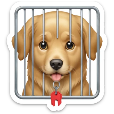 Dog who keeps its owner in a cage sticker