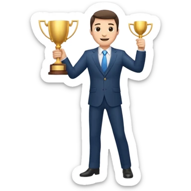 businessman celebrating full body sticker