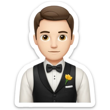 a bartender with bow tie and vest















 sticker