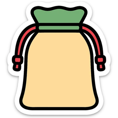 reusable cotton pouch with drawstring closure sticker