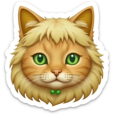 blonde hair cat sticker
