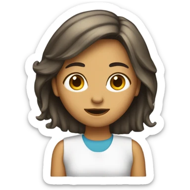 Mantén a la chica, pero ahora está sentada delante del ordenador sticker