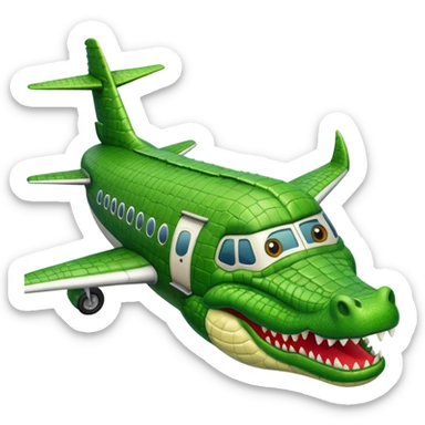 Un avion con cabina de cara de cocodrilo sticker