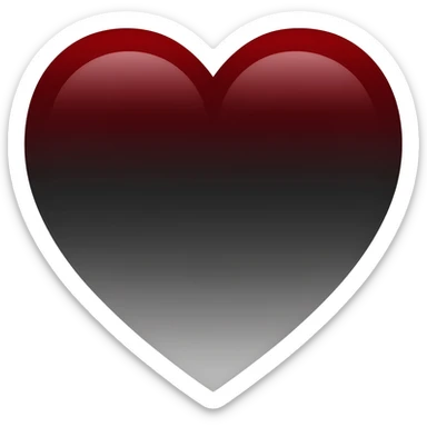 Gothic black and red and grey gradients heart sticker