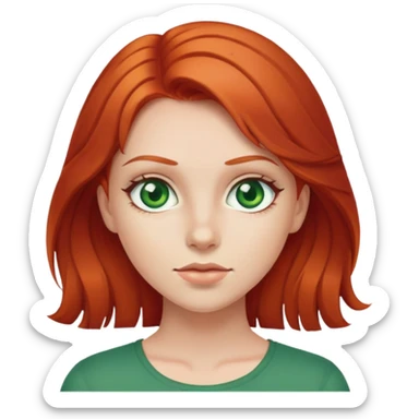 Straight Red head girl with green eyes  sticker
