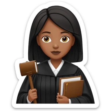 YARGIÇ KADIN ELİNDE DOSYA VAR,YARGIÇ KIYAFETİ GİYİNB ZENCİ OLSUN sticker