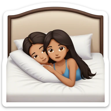 busty pawg long dark hair horny face intimate bed pose sfw sticker