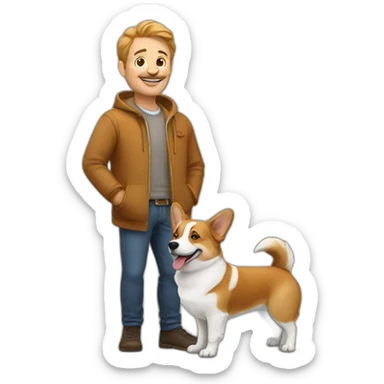 dutch man with corgi sticker