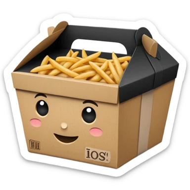 Takeaway Food Box black  sticker