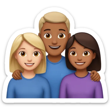 Three friends talking and looking each other sticker