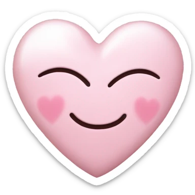 light pink heart with lots of sparkles no face sticker