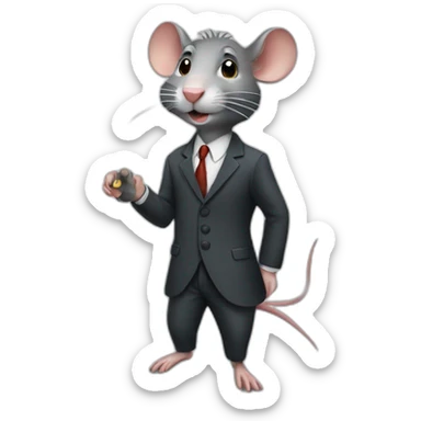 Rat business man sticker
