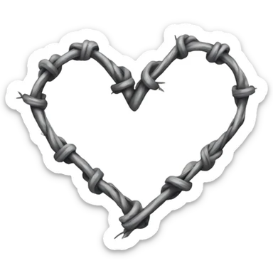 Barbed wire heart sticker